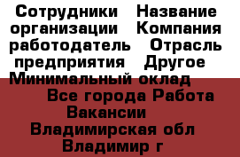 Сотрудники › Название организации ­ Компания-работодатель › Отрасль предприятия ­ Другое › Минимальный оклад ­ 40 000 - Все города Работа » Вакансии   . Владимирская обл.,Владимир г.